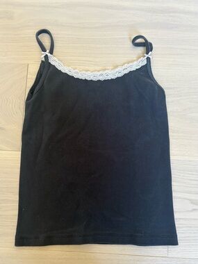 Brandy Melville Black tank top with White lace